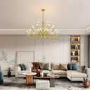 24 Light Gold Chandelier Large Farmhouse Chandeliers for High Ceiling Foyer, Extra Large Round Rustic Gold Chandelier 3-Tier for Living Room Dining Room Stairs Entry Restaurant Hotel -42.5 in