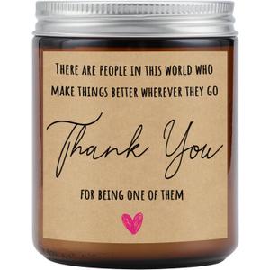 KAAYEE Thank You Gifts for Women & Men, Employee & Teacher Appreciation, Farewell & Retirement Gifts for Coworker & Boss, Lavender Natural Soy Wax Scented Candles (7oz), Pink