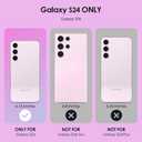 SHEDEER for Samsung Galaxy S24 Case with Glitter Camera Protector & Screen Protector, Samsung S24 Case Chic Anti-Yellowing Pattern, Shockproof Drop Protection Phone Cover S24 6.2'', Crystal Purple