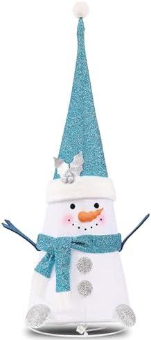 45INCH Christmas Decor, Snowman with LED Lights,Snowman Decorations Gift for Xmas, New Year, Winter, Outdoor Indoor Home Office Decorations(Blue and White)