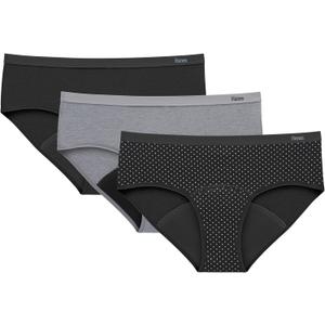 Hanes Women's Comfort, Period. Underwear, Bikini Period Underwear, Super Leaks Period Underwear, 3-pack (Black, M)