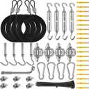 Sun Shade Sail Hardware Kit with 4pcs 10ft Length Extension Nylon Wire Rope, Triangle Rectangle Shade Canopy, 304 Stainless Steel, Garden Outdoors