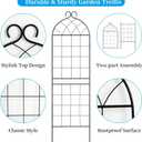SCENDOR 1 Pack Garden Trellis 71" H x 19.7" W for Climbing Plants Support Rustproof Metal Iron Rose Trellis for Vines Flower Cucumbers Plant Stand Black