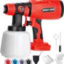 Cordless Paint Sprayer Compatible with Milwaukee 18V Battery (Tool Only) 200W HVLP Paint Gun, 3 Spray Patterns & 4 Size Nozzles for Cabinets,Walls,Furniture,House Painting