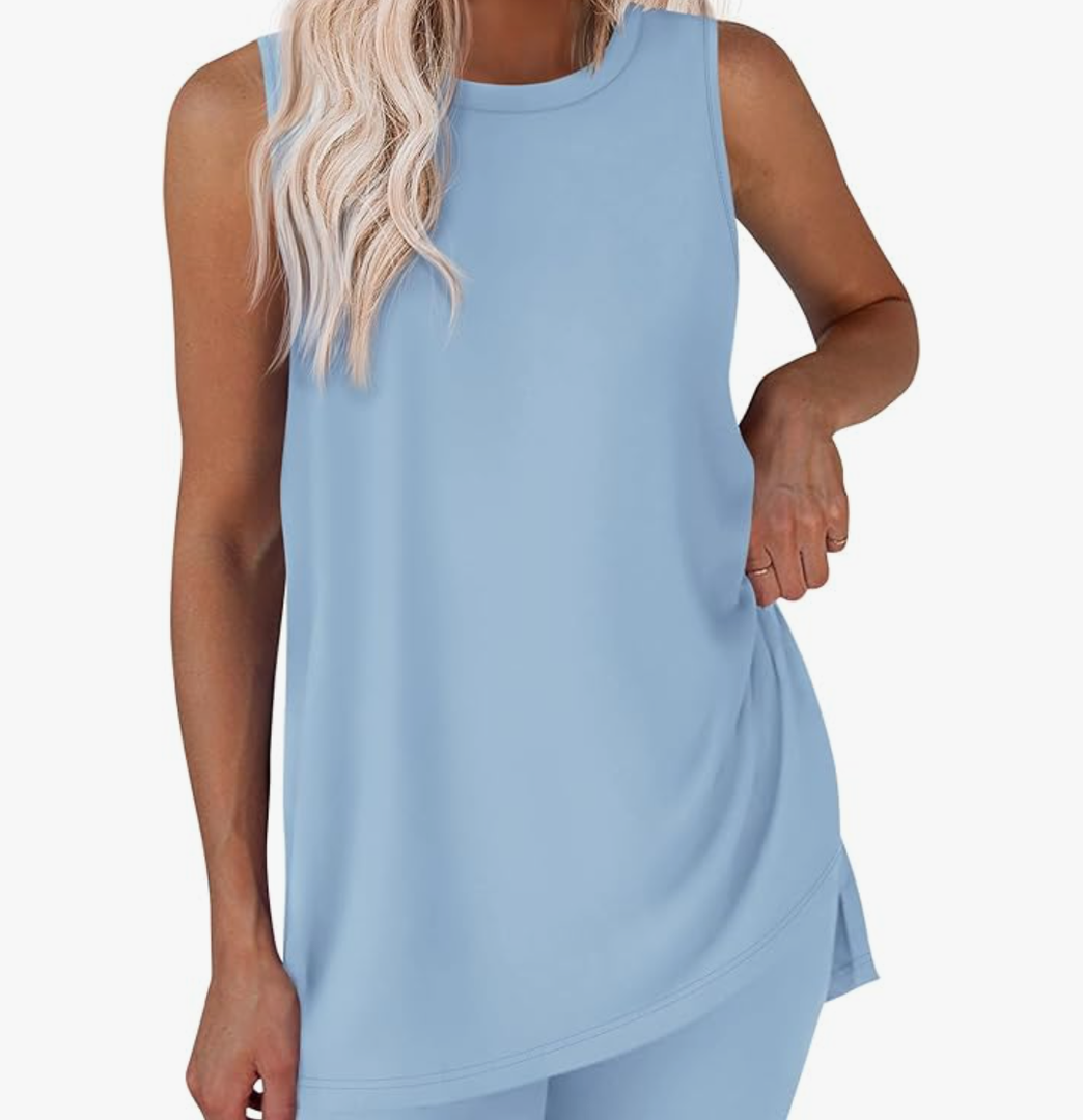 Women's Soft Cotton Relaxed-Fit Workout Tank Top Size L