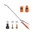Adjustable All Metal Sprayer Wand Stainless Steel Built-In Shut Valve Quick Connectors Brass Barb Fits 12.5–28.4in. Hose