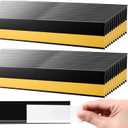 Fainne 25 Pcs Shelf Label Strips 1.25''H x 48" L Self Adhesive Shelf Label Holder Gondola Price Tag Stick on Plastic Clear Ticket Channel for Metal Wood Plastic Rack(Black)