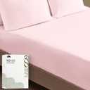 MAYFAIR LINEN 100% Egyptian Cotton Full Size Fitted Sheet Only - 600 Thread Count 16" Deep Pocket Full Size Fitted Sheets, Soft Cooling Sateen Weave No Pop-Off Elastic Bottom Sheet for Adults - Blush