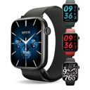 Smart Watch for Men/Women, 1.85" AMOLED Touchscreen, Make/Answer Calls, Fitness Tracker with Heart Rate, Blood Oxygen, Sport Modes, Waterproof Watches Compatible with Android & iPhone(4 Watch Bands)