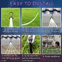 Spider Web Halloween Decoration Outdoor Lights, 125 Purple LED Light Up 16.4Ft Giant Spiderweb & 22 Small Fake Spiders & 20g Stretch Cobweb, 8 Modes Remote Control Lighted Decor for Yard Outside