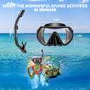 Snorkeling Gear for Adults, Snorkel Set Scuba Diving mask Dry-Top, Adult Swimming Goggles with Nose Cover, HD Tempered Glass Panoramic Anti-Leak Anti-Fog