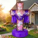 Blueweenly 4ft Easter Inflatables Outdoor Decorations He is Risen Blow up Cross Yard Decorations for Easter Christian Religious Yard Garden Lawn Party