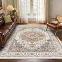 6x9 Area Rugs for Living Room Ultra-Soft Washable Rug Vintage Distressed Boho Area Rug, Non-Slip Retro Print Low Pile Stain Resistant Carpet for Bedroom Dining Room Kitchen Office