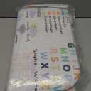 4 Pcs Kids Educational Shower Curtain Sets with Non-Slip Rugs Boho Watercolor ABC Alphabet Pastel Numbers Shapes Colors Weather Knowledge Child Nursery Bathroom Decor Polyester Fabric 72*72in