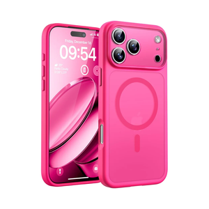 TOCOL for Phone 17 Pro Case, Full Camera Protection, Builtin Magnetic Ring, Compatible with Magsafe Charger, Drop Protection, Translucent Matte Phone Case for Phone 17 Pro 6.3 inch (Hot Pink)