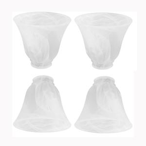 4 Pack Ceiling Fan Replacement Glass Shade 2-1/4 inch Fitter, Glass Light Cover White Alabaster Glass Globe for Chandelier, Bathroom Vanity Light Fixture, G0108