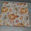 Fall Autumn Thanksgiving Pumpkin Throw Pillows Cover Set of 2 Orange White Pumpkins Outdoor Pillow Covers 18x18 Inch Harvest Linen Decorative Pillow Cases for Bedroom Couch Sofa Decor