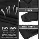 KFUBUO Women's Oversized Sweatshirt V Neck Long Sleeve Pullover Hoodie 2025 Fall Fashion Sweatshirts (Black, L)