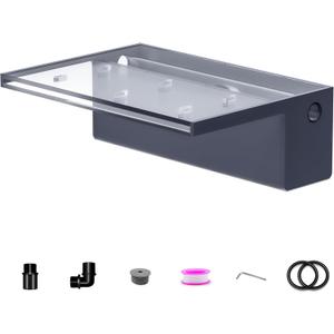 Pool Fountain, LONGRUNNEW Transparent Acrylic Pool Waterfall Spillway with Pipe Connector Kits for Indoor/Outdoor Decorative, 11.8 Inches Pool Water Feature for Garden Patio, Backyard Koi Pond Decor (12 INCH-Wider)