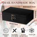 Uiifan 24 Pack Bulk Wooden Box 6 x 4 x 2 Small Unfinished Wooden Boxes with Hinged Lids Small Treasure Chest for Crafts Art Hobbies Storage Jewelry Box DIY Gift (Black)