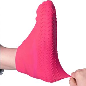 GabeFish 2 PCS Reusable Shoes Cover for Rain, Silicone Shoes Covers for Men Women, Non-Slip Outdoor Waterproof Shoe Protectors Pink Medium