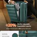 20IN Carry On Luggage Airline Approved - Expandable Hardside Suitcase with 16" Laptop Compartment, Cup Holder, Phone Mount, USB Port,TSA Lock, 360Spinner Wheels (Forest Green), 20 Inch-EXT