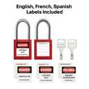 Ball Valve Lockout with Safety Padlock, Adjustable Ball Valve Lockout Device, Suitable for 1/2"-2-1/2" Diameter Outside Pipe, 1 Set, Water Spigot Lock, OSHA Compliant Outdoor Faucet Lock
