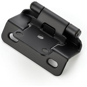 Ravinte 10 Pack 5 Pairs Semi-Overlay 1/2 inch Self-Closing Face Frame Cabinet Hinges Matte Black Half Wrap-Around Kitchen Door Hinges Face Mount Cabinet Hardware