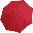 Blissun 9ft Patio Umbrella Replacement Canopy, Market Umbrella Top, Outdoor Table Umbrella Canopy for 8 Ribs, Canopy Only (Red)