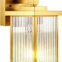 1 Pack Dusk to Dawn Outdoor Lighting, Waterproof Outdoor Porch Light with Tempered Glass, Outdoor Light Fixture for House Exterior Front Door Garage Patio (Gold Color)