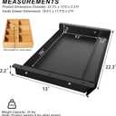Large Under Desk Mounted Sliding Drawer with Bamboo Tray and 60 Degree Tilt Panel to Pull Out, 22'' Long & 13'' deep Large Storage Organizer for Sit Stand Workstation