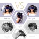 Travel Pillow, Airplane Neck Pillow with 3D Eye Mask for Sleeping, Round Edge Plane Head Strap 360Headrest Support for Long Flight, Stop Bobblehead, Travel Essential for Car Road Trip Grey