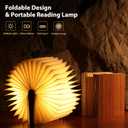 Unique Gifts for Book Lovers Women, 12 Colors Portable Book Lamp with Remote, Folding Book Light, Lovely Gift for Christmas, Birthday, Back to School & Bookshelf & Home Decor (Walnut)