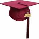 Newrara Graduation Unisex Matte Adult Graduation Cap with Tassel, 2025, Maroon