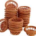 Bright Creations 24 Pack Small Woven Basket Set, 3.1x1.2 Inches, Bulk Mini Wicker Baskets for Favors