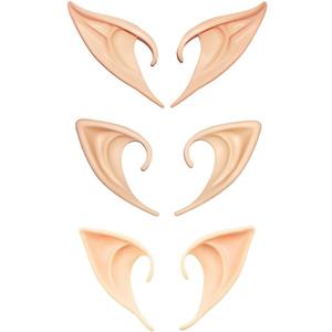 Secaden Cosplay Fairy Pixie Elf Ears Soft Pointed Ears Tips Anime Party Dress Up Costume Accessories
