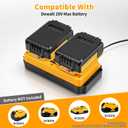 Charger Station Dual Port for Dewalt 20V Max Battery, Tools Chargers Replacement for Dewalt 14.4V/20V Batteries DCB206 DCB204 DCB208 DCB200 DCB201 DCB140 DCB141