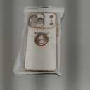 Hython for iPhone 17 Pro Max Case with Ring Stand, 360 Rotatable Ring Holder Magnetic Kickstand, Plating Rose Gold Edge Soft Cover Protective Phone Case for iPhone 17 Pro Max 6.9", White