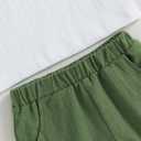 Karuedoo Toddler Baby Boy Clothes Cotton Linen Henley Shirts Button Down Long Sleeve Shirts Casual Pants Set (White)