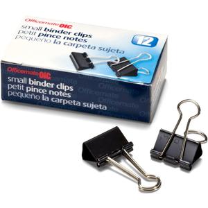 Officemate International Corp. 99020 Binder Clips,Small,3/4-Inch Wide,3/8-Inch Cap, 12/BX, Black/Silver, 2 Pack