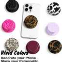 Svanove Magnetic Phone Grip Compatible with Magsafe Phone Grip Holder, Collapsible Cheetah Print Mag Safe Cellphone Grips Kickstand, Cute Leopard Stand for iPhone Samsung Android, Black