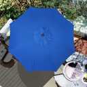 Blissun 9ft Patio Umbrella Replacement Canopy, Market Outdoor Table Umbrella Top for 8 Ribs (Royal Blue)
