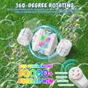 Bubble Machine, Rechargeable Dual-Nozzle Bubble Machine with Remote Control, 30000+ Bubbles Per Minute, RGB Lights, Bubble Machine for Kids, Weddings, Birthday Parties, Outdoor Activities, Medium