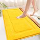SHACOS Super Soft Bathroom Runner Rug 24"x60" Long Wide Bathroom Mat Non Slip Washable Bath Rug Runner Microfiber Absorbent Bath Mat Shower Rug for Bathroom Tub Sink (24"x60", Yellow)