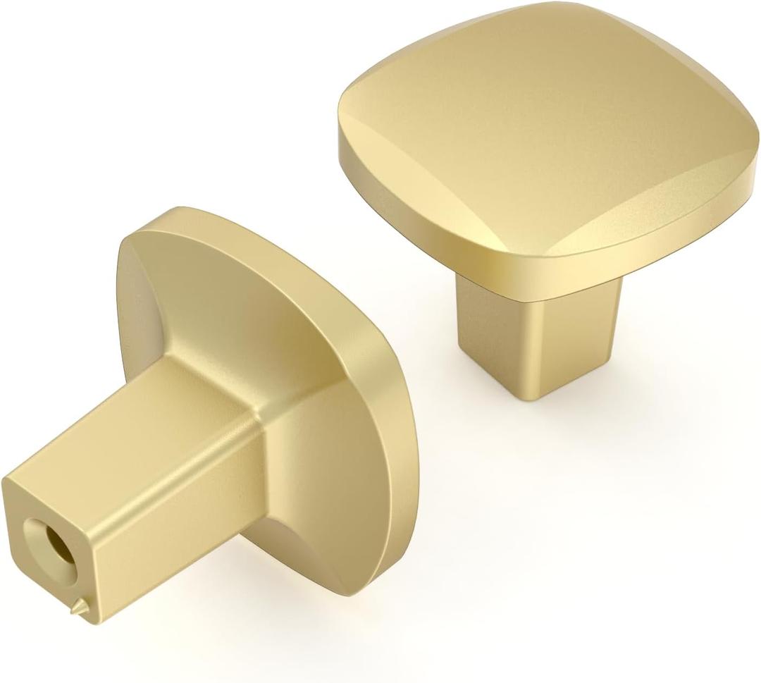 Asidrama 10 Pack Brushed Gold Cabinet Knobs Heavy-Duty Solid Kitchen Cabinet Pulls Gold Dresser Drawer Hardware for Cupboard