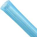 Braided Expandable Cable Sleeve, PET Wire Loom, Flexible Mesh Sleeving Cord Management for TV, Computer, Home Theater, Automotive, Protect Cat from Chewing Cords (Blue, 1/4" x 25ft)