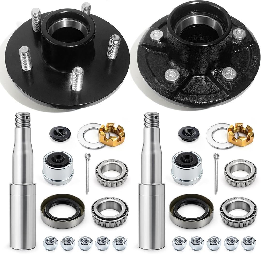 2 Sets 5 on 4.5'' Hub and #84 Spindle Kits for 3500lbs Trailer