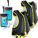 2 Inflatable Snorkel Vests for Adults with 2 Waterproof Phone Cases  Adjustable Snorkeling Vests  68-220 lbs  Kayaking, Swimming, Paddle Boarding