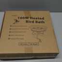 Heated Bird Bath for Deck Railing, Powerful 100W Thermostatically Controlled Heated Bird Baths for Outdoors for Winter, Heated Birdbath Water Heater for Outside Garden Yard Patio Lawn (Grey) (Gray)