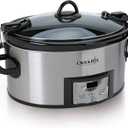 Crock-Pot 6 Quart Cook & Carry Programmable Slow Cooker with Digital Timer Stainless Steel (CPSCVC60LL-S) pack of 1